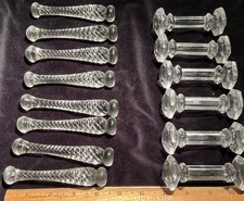 ANTIQUE GLASS KNIFE RESTS CUT GLASS CRYSTAL 2 DESIGNS LOT OF 14 -  picture