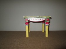 Vtg 1999 Enesco MARY ENGELBREIT Small Table Plant Stand Riser Yellow w Cherries picture