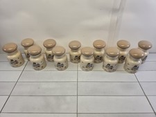 Vintage Certified International Heartland Spice Jars Set 12 Ceramic Canisters picture
