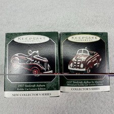 HALLMARK MURRAY ORNAMENTS MINIATURE KIDDIE CAR LUXURY EDITION LOT OF 2 picture