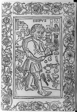 Photo:Aesop 1481 Woodcut Fables Symbols Incunabula Print picture