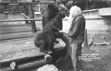 H32/ Harrison Michigan RPPC Postcard c40s Spikehorn Black Bear Den Feed 20 picture