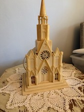 Vintage 1950s Raylite lighted musical cathedral church picture