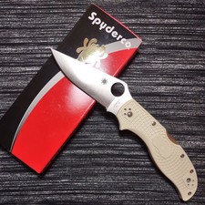 🔥⚪Rare 2019 Spyderco Stretch 2 Ivory White C90FPIV2 Plain Edge *1/1200* ⚪📬 picture