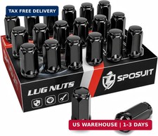 Sposuit 20 Pcs M14x1.5 Black Lug Nuts, 19mm Hex - Replacement for Dodge | Compat picture