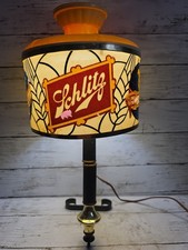 Vintage Schlitz Beer Wall Sconce Lamp Light Sign Faux Stained Glass Bar Decr 70s picture