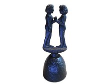Chinese Antique Cast Iron Bell 2 Girls picture
