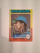 Hank Aaron Signed 1975 Topps Mint Signature James Spence Auction LOA H1163s picture