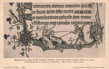 1940 VINTAGE Bodleian Library Detail from a page of the Ormesby Psalter POSTCARD picture