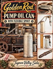 Vintage Golden Rod Pump Oil Can Flexible Spout Lever Oiler Garage Farm Tool picture