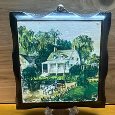 Vintage Miniature Wall Art Framed Landscape Country House Made in Taiwan picture