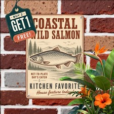 retro funny alaska salmon tin metal signs home picture