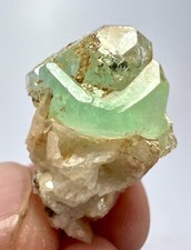 19 Carat Ultra Rare Green Fluorite Crystal On Matrix From Pakistan A30 picture