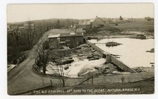 RPPC NY Natural Bridge the Old Sawmill and Road to the Depot (Beach Photo) Jeff picture