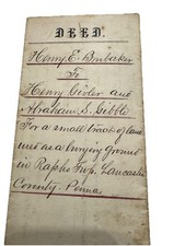1879 Handwritten Land Deed Rapho Twp Lancaster PA Burial Ground 1 Dollar Antique picture