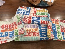 Vintage 1970s Perma Presst NFL Set 2 Twin Sheets Flat Pillow Case picture