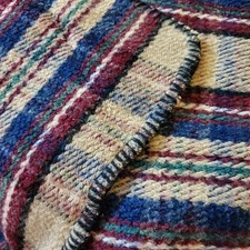 VTG Blanket Blue & Maroon Plaid Acrylic Throw Wrapped Edge Machine Wash picture