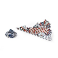 Virginia State Enamel Lapel Pin – Virginia Outline Pin – Travel Souvenir picture