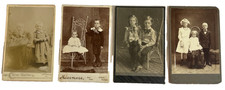 Antique Cabinet Card Photos Featuring Children Late 1800s To Early 1900s 4pcs. picture