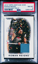 Topps 2016 Topps Heritage WWE Roman Reigns Survivor Series Mat Relic PSA 8 picture