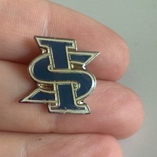 Vtg Indiana State University IS Monogram Enamel Lapel Pin – Sycamores picture