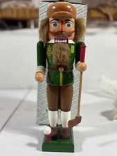 New in original box handcrafted German golfer nutcracker from Erzgebirge region picture