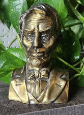 Vintage Abraham Lincoln Bronze Bust Statue/Bookend 6