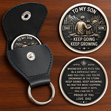 To My Son Challenge Coin From Dad Inspirational Love Gift Graduation Keepsake picture