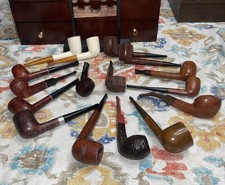 16 NOS Briar Wood Vintage Tobacco Pipe Lot Carved Unsmoked Beauties Bakelite picture