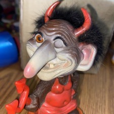 Rare 1972 Vintage DEVIL TROLL Berries Nodder Bobblehead Halloween picture