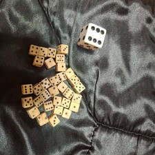 Antique Hand made Bone Dice Lot 32pc 16 sets War Trench Art picture