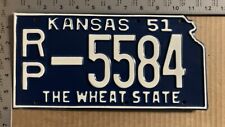 1951 1952 1953 Kansas license plate RP 5584 YOM DMV Republic BEAUTIFUL 10903 picture