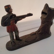Vintage Original Antique Creedmoor Mechanical Bank J. & E. Stevens 