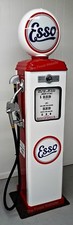 NEW REPLICA ESSO GAS PUMP - ANTIQUE OIL  REPRODUCTION (WHITE & RED) - * picture