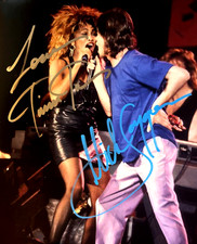 Mick Jagger & Tina Turner Signed 8x10