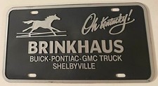 Brinkhaus Buick Pontiac Dealership Booster License Plate Shelbyville KY Derby picture