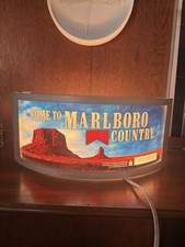 Vintage Marlboro Country Lighted Store Display Sign 22.5” Countertop Advertising picture