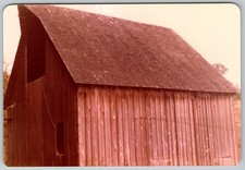 Vtg Color Snapshot Rustic Wood Barn Shingle Roof Rural Farm Countryside 1970s picture