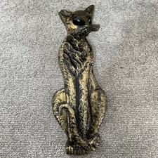 Vintage 1960s MCM Siamese Cat Chalkware Wall Hanging Plaque Decor Feline Atomic picture