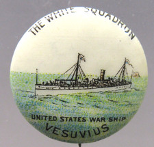 1890s U.S. WAR SHIP VESUVIUS white sky 7/8