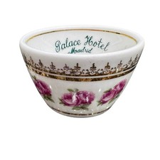 Vintage Palace Hotel Madrid Souvenir cup Pink Roses Gold Trim Porcelain Spain picture