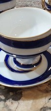 Set of 4 Russian Imperial Porcelain , Serpentine Tea Cups/Saucers picture