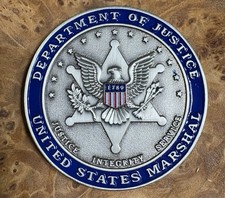 Collector Coin U.S. Marshall Baker to Vegas 1.75” NWOT Pewter Enamel See Photos picture