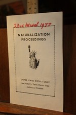 March 23rd, 1977 Naturalization Proceedings Program Knoxville Tennessee picture