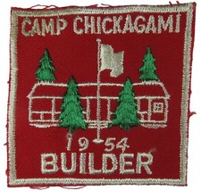 Greater Western Reserve OH Camp Chickagami 1954 Builder Camp Patch WHT Bdr (WY54 picture
