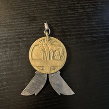 Vintage Swank Art Deco Brass Greyhound Watch Fob File Cigar Cutter picture