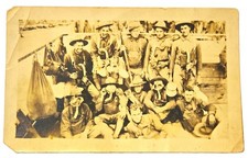 Vintage WWI Photo US Army Soldiers Doughboys Gas Masks Uniform Campaign Hat B&W picture