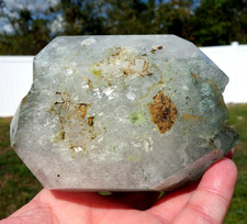 Big Green CHLORITE in Clear Quartz an ELESTIAL Crystal Point DT For Sale picture