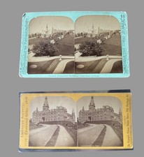 2 Antique Cornell University Ithaca NY Stereoviews Sage College 1876 picture