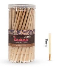 Unbleached Pre-Rolled Cones King Size Rolling Paper Cones W Tips 200 Ct -Kashmir picture